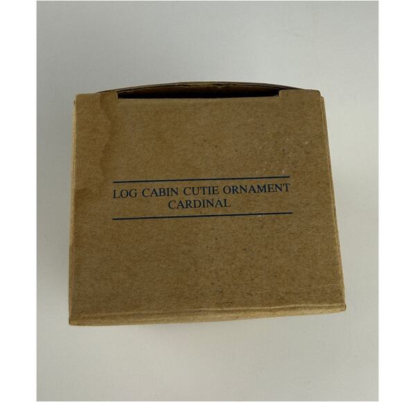 Avon Log Cabin Cutie Cardinal Ornament Vintage 1990s Christmas Tree Decor Box - Picture 8 of 10